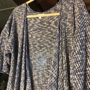 Lularoe blue and white knit Shirley